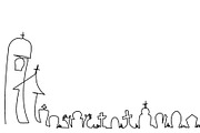 Spooky Halloween Cemetery Border, a Seasonal Illustration by Valenty (Thumbnail 3 of 3)
