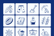 Pirate Doodle Icon Set, an Outline Icon by Vectors Market (Thumbnail 8 of 8)