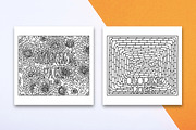 Set of 6 coloring pages, a Decorative Illustration by Lyolya Profitrolya (Thumbnail 3 of 4)