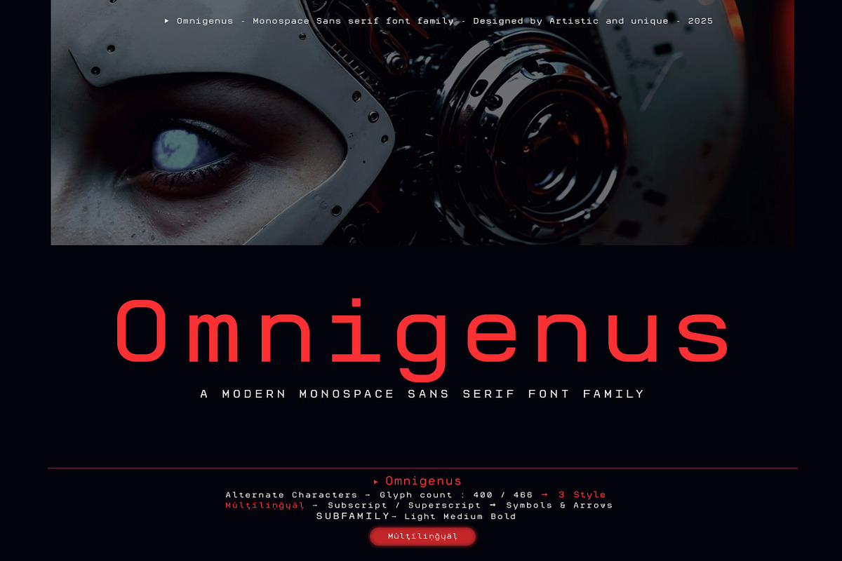 Omnigenus - Monospace Sans serif, a Sans Serif Font by Artistic & Unique (Photo 1 of 15)