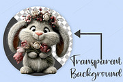 Whimsical Easter Bunny Clipart PNG, a Seasonal Illustration by Canvas Craft (Thumbnail 2 of 7)