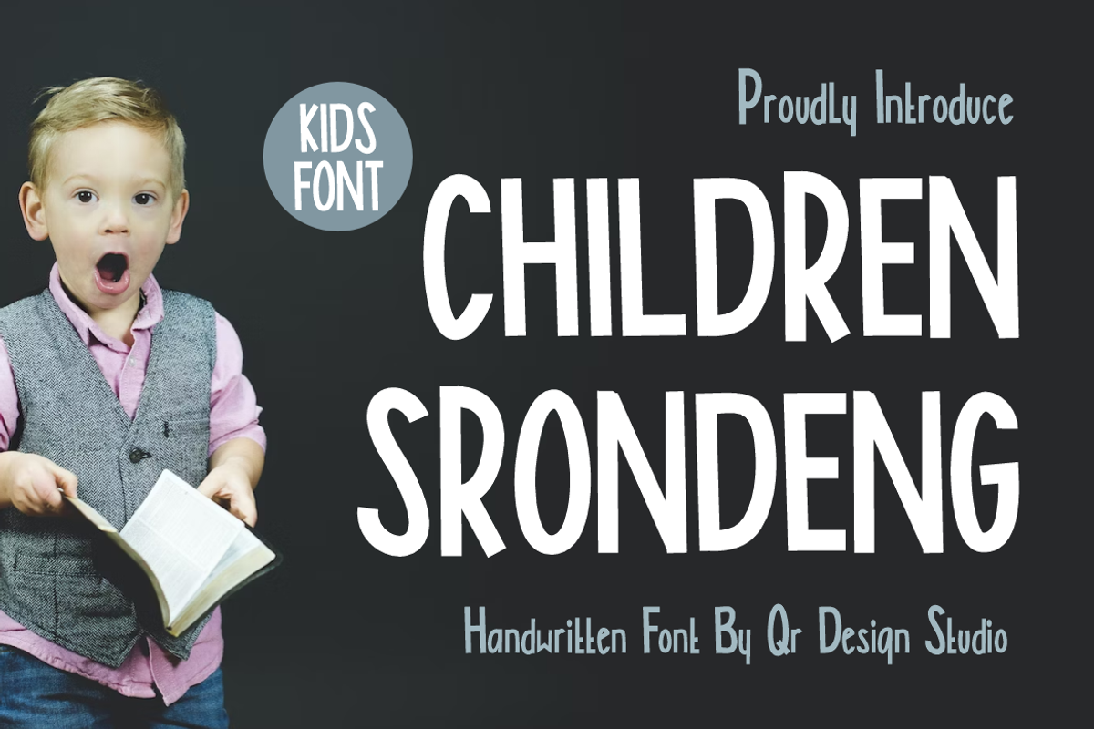 CHILDREN SRONDENG, a Handwritten Font by QR Design Studio (Photo 1 of 7)