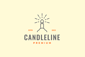 candle light hope line simple logo, a Branding & Logo Template by devastd