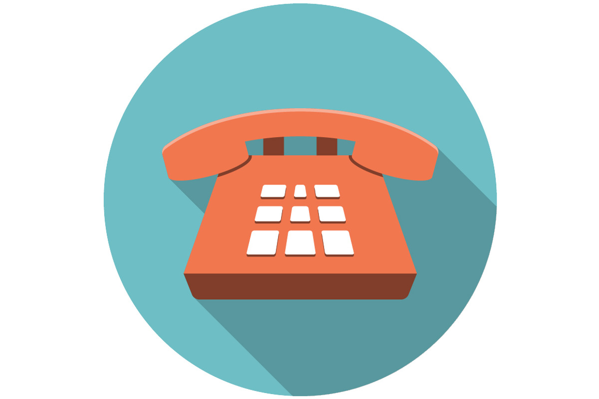 Desk Phone icon flat, an Icon by Saggitarius