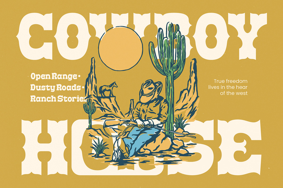 Brokense Cowboy Western Slab Serif, a Slab Serif Font by timelesstype.co (Photo 2 of 20)