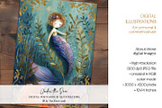 Under The Sea Digital Postcard Set, a Decorative Illustration by The Dutch Lady Designs (Thumbnail 4 of 7)
