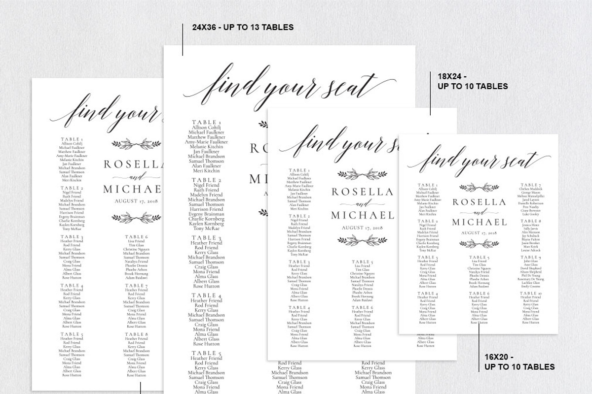 Wedding seating chart SHR159, an Invitation Template by Shafura_Wedding (Photo 2 of 5)