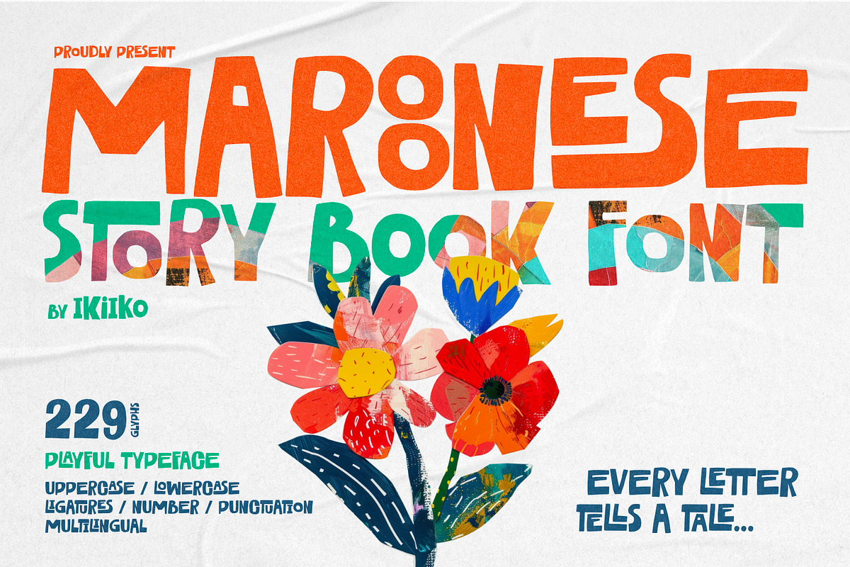 Maroonese - Story Book Font, a Sans Serif Font by ikiiko (Photo 1 of 7)