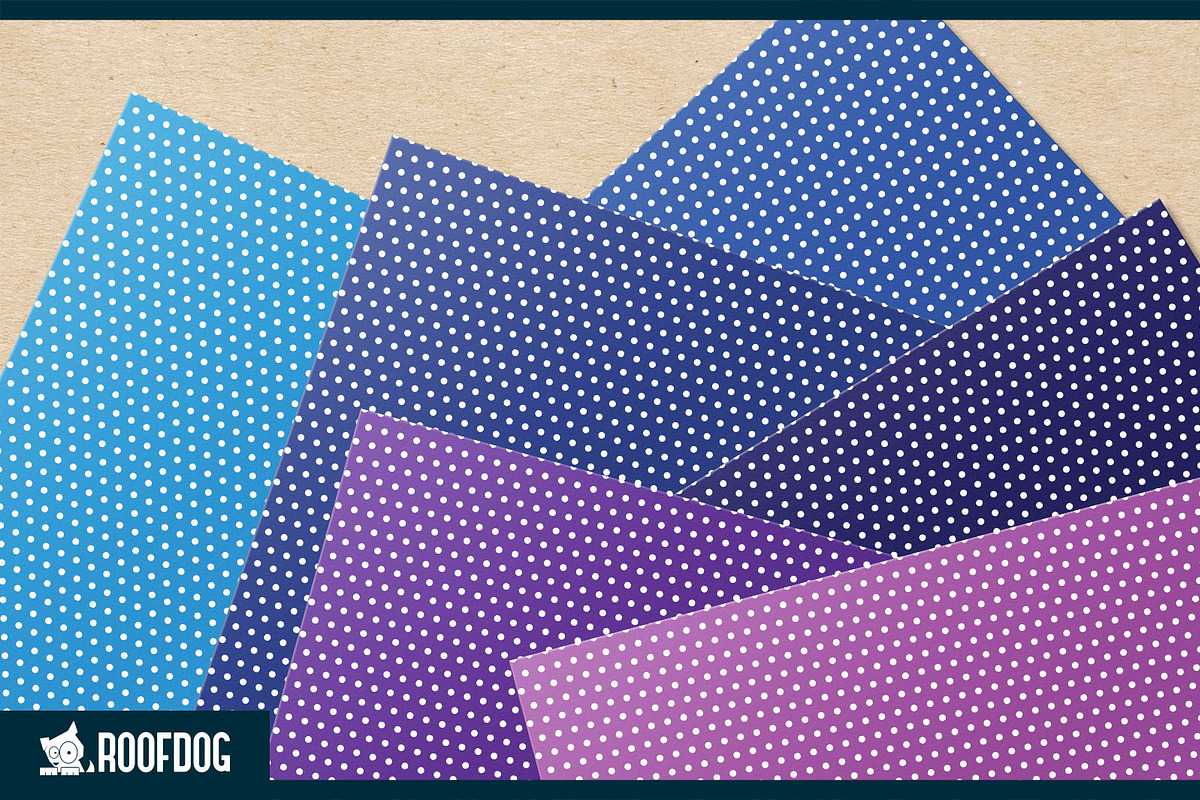 Rainbow polka dot digital paper, a Pattern Graphic by Roofdog Design (Photo 5 of 5)