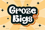 Groze Bigs - Groovy Font, a Sans Serif Font by QR Design Studio (Thumbnail 1 of 6)