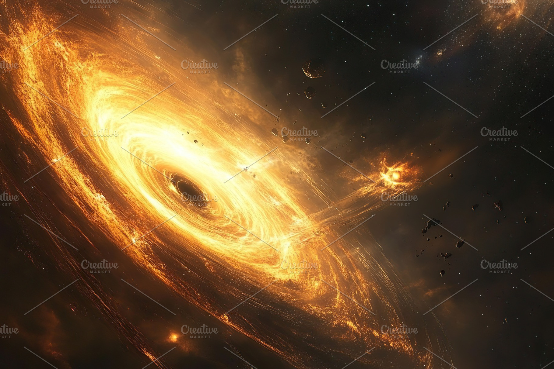 Black hole in the center of galaxy, a Photo by AlyaAnd