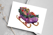 Watercolor Purple Christmas Clipart, an Illustration by Canvas Craft (Thumbnail 4 of 7)
