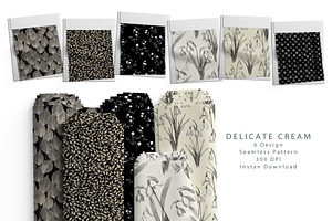 6 Seamless Pattern: Delicate Cream