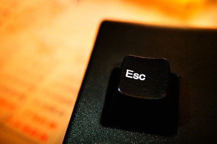 Esc key on English computer keyboard background, a Technology Photo by RETROWAVE '88