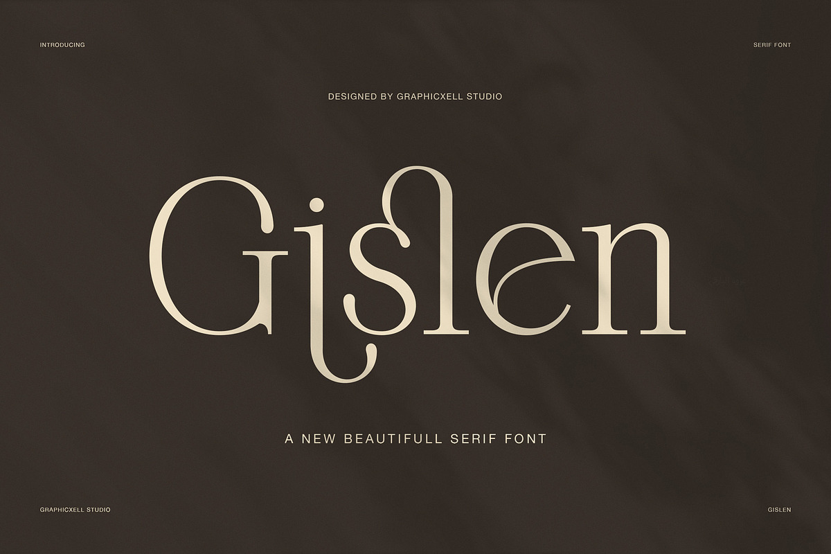 Gislen Elegant Serif Font, a Serif Font by Graphicxell (Photo 1 of 8)