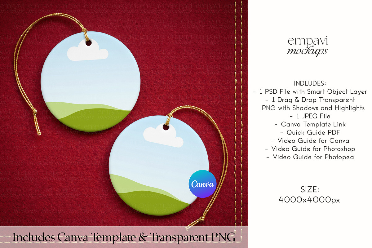 Ornament Mockup Set of 2, a Household Mockup by EmpaviMockups (Photo 3 of 5)