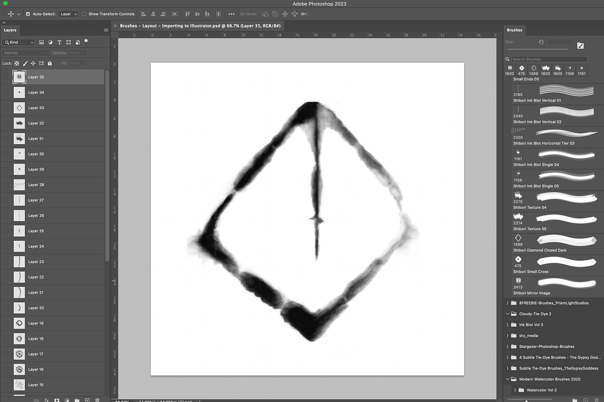 Shibori Tie-Dye 35 Photoshop Brushes, a Brush Add-On by The Gypsy Goddess (Photo 3 of 5)