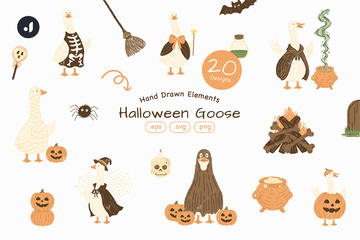 Halloween Goose Hand Drawn, an Object Illustration by Jump Studio (Photo 1 of 5)