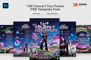 Y3K Concert Tour Poster PSD Template, a Poster Template by Bornx Design
