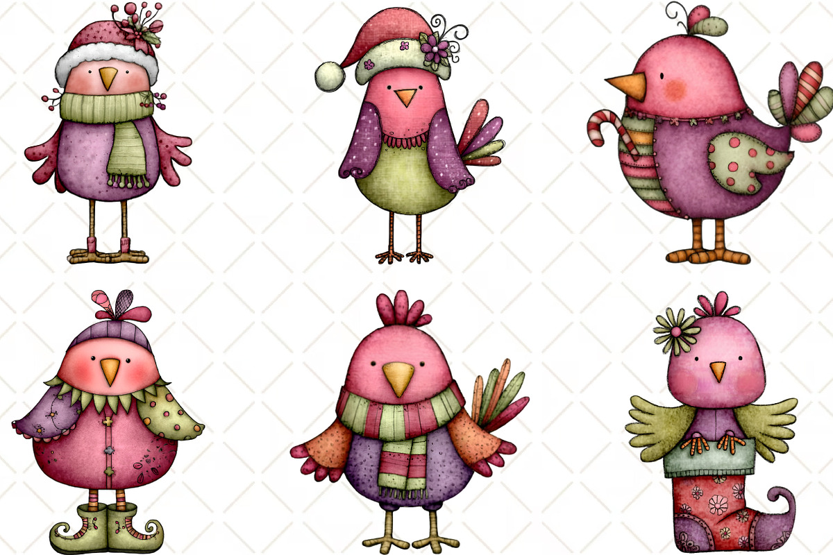 Quirky Christmas Chicken Clipart, an Illustration by Black Bird Studio (Photo 6 of 6)