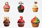 Juneteenth Cupcake Sublimation Clipa, an Illustration by CrexoraLab (Thumbnail 3 of 5)