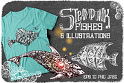 Steampunk illustrations 4. Fishes., an Animal Illustration by Steshnikova (Thumbnail 1 of 4)