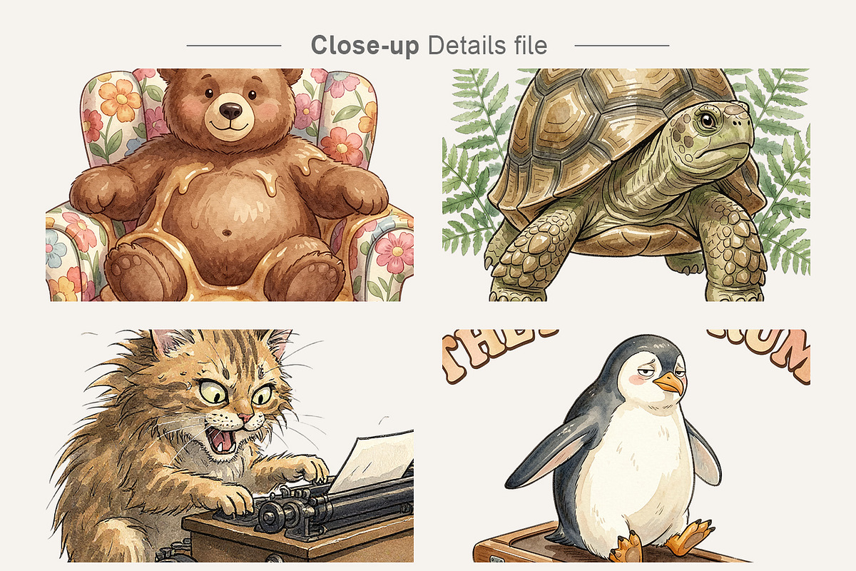 Sarcastic Retro Animal, a Decorative Illustration by Artnoy (Photo 4 of 8)