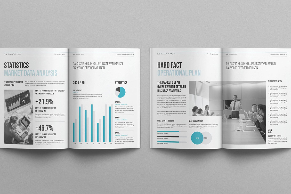 Company Profile & Report Template, a Brochure Template by E-Type