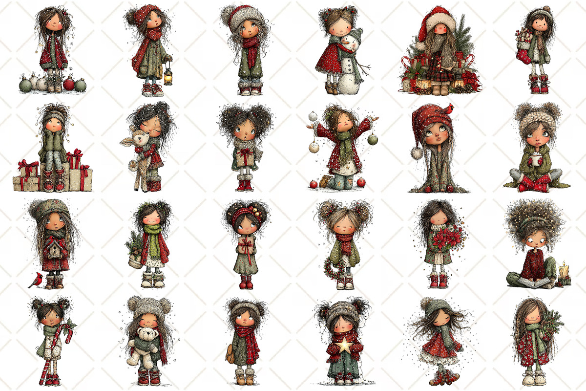 Whimsical Christmas Girl Winter, a Seasonal Illustration by Black Bird Studio (Photo 2 of 7)