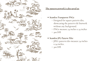 Dinosaur Toile de Jouy Pattern Set, a Background Graphic by Hughes Studio (Thumbnail 5 of 6)