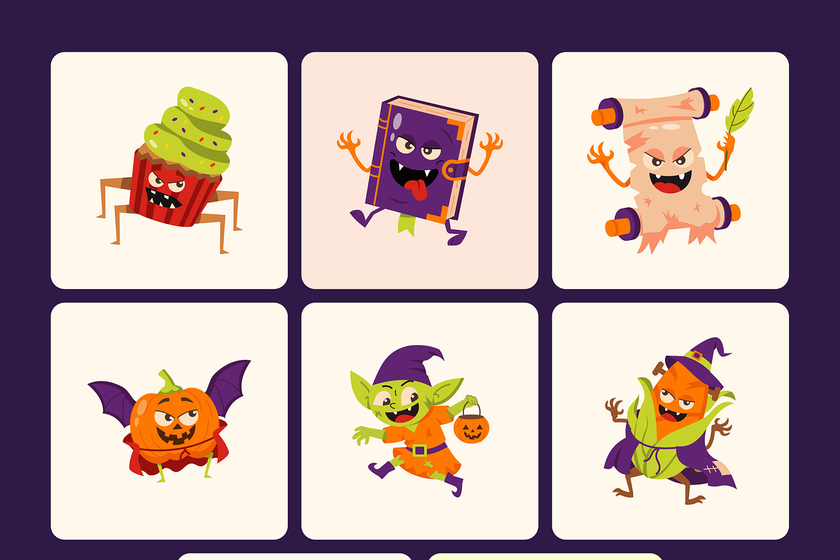 50 Halloween Character Illustrations, a Seasonal Illustration by Prosymbols (Photo 9 of 9)