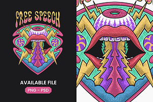 Free Speech Trippy Illustration
