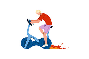 Determined man burning calories on, a Sport Illustration by pikepicture