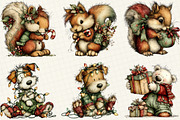 Whimsical Christmas Animals Clipart, an Illustration by DreamCafeArt (Thumbnail 3 of 6)