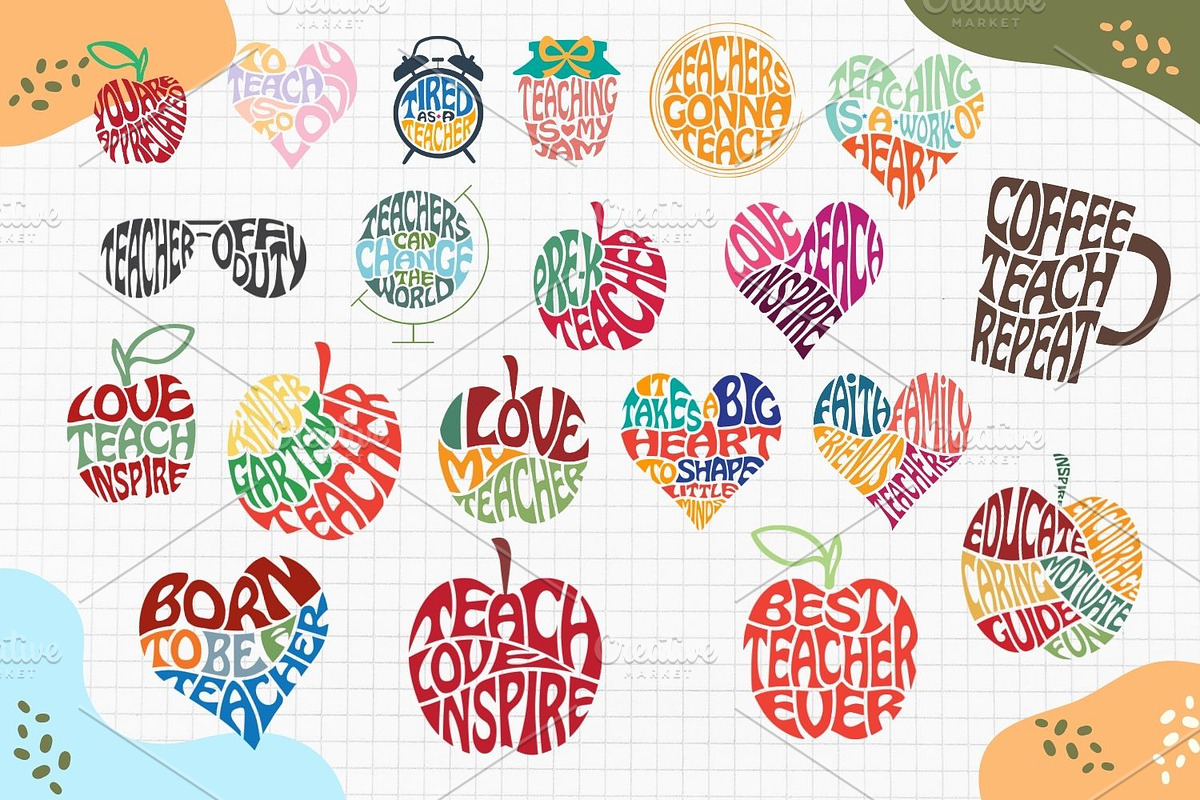 Teacher Word Art Vector Bundle, an Object Graphic by DigitalDesignsLaura (Photo 3 of 3)
