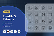 Health & Fitness Icon, an Outline Icon by Nathaya Studio (Thumbnail 1 of 2)