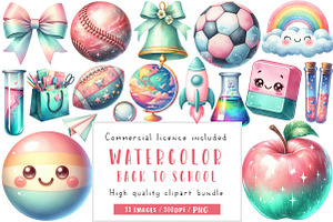 Cute Back to School Clipart, an Illustration by CreationArt