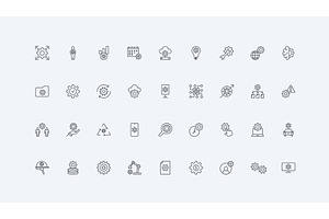 Gear system control icons, a Technology Illustration by Lemberg Vector
