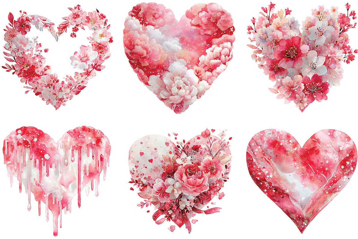 Valentine's Day Heart Clipart, an Illustration by CraftArtStudio (Photo 2 of 6)
