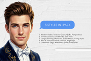 250 Male Hairstyles Procreate Stamps, a Brush Add-On by Selentaori Studio (Thumbnail 5 of 13)