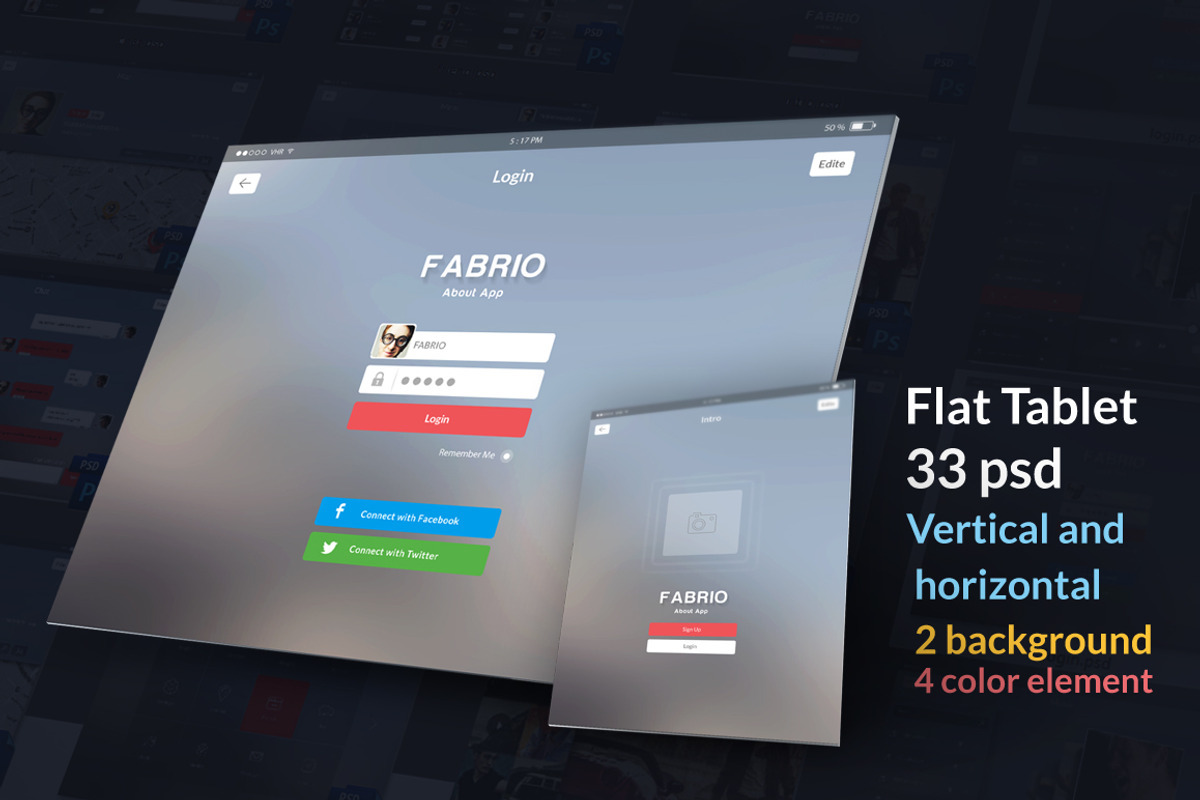 Tbalet Flat UI kit, an UI Kit Template by Alireza Farzad (Photo 1 of 8)