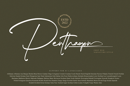 Penthagon // Script Font Duo