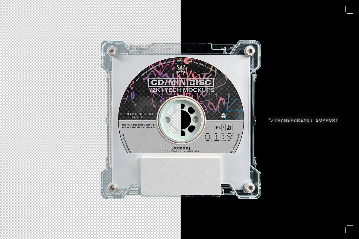 CD / Minidisc Tech Y2K Case Mockups, a Packaging Mockup by bangingjoints (Photo 3 of 7)