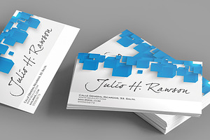 Abstract Blue Square Business Card