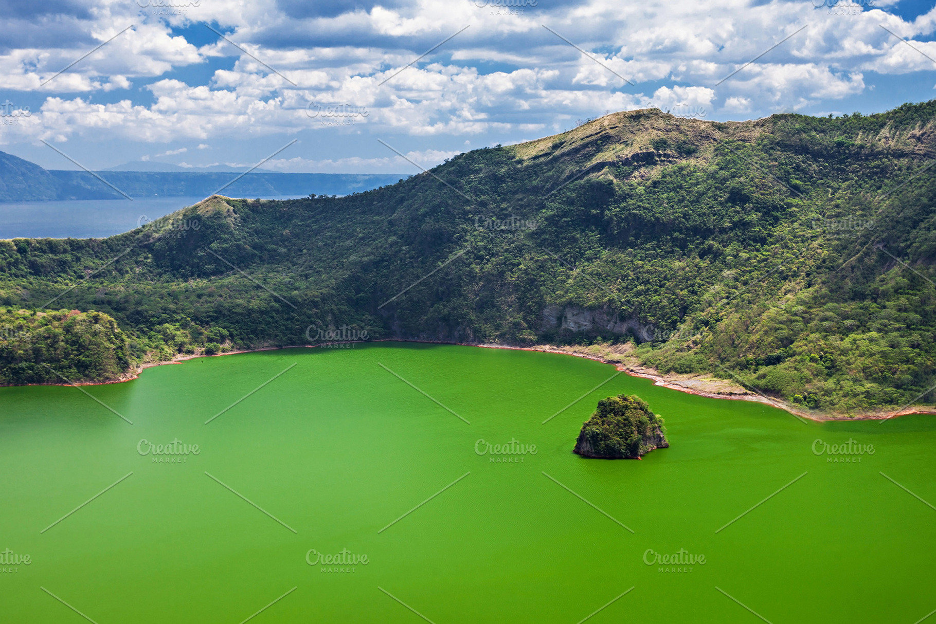 Lake inside Taal volcano, a Photo by saiko3p