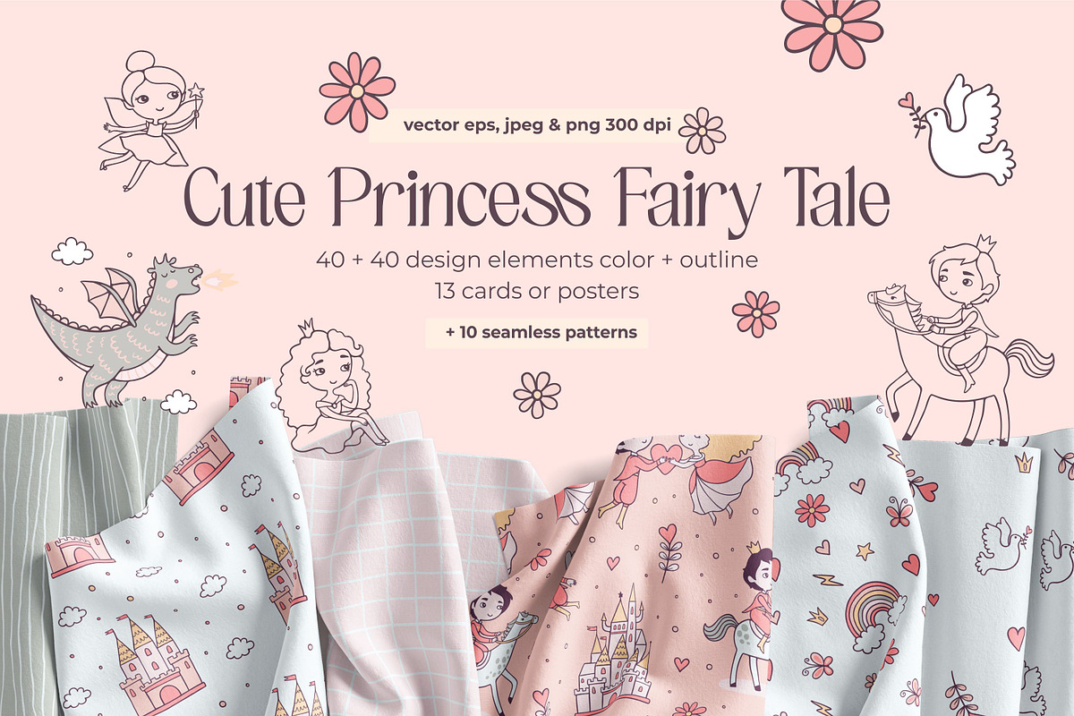 Cute Princess Fairy Tale, an Object Graphic by Apolinarias Art (Photo 1 of 9)