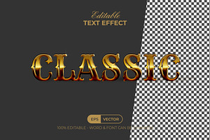 Gold Text Effect Classic Style