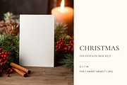 Rustic Christmas Card Mockup 5x7 in, an Advertising Mockup by Serenefeeling (Thumbnail 1 of 7)