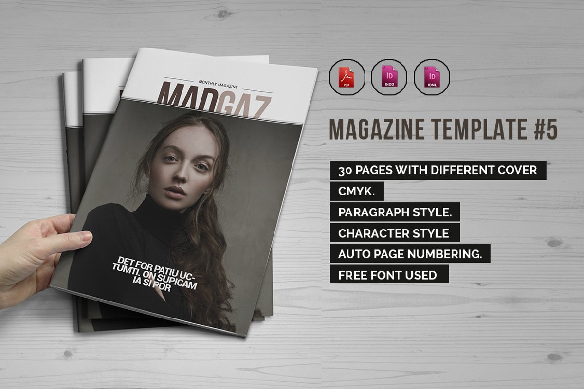 Indesign Magazine Template #5, a Magazine Template by spidergraph (Photo 1 of 8)
