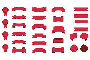 Red Ribbon Banners, a Finance Illustration by alexdndz